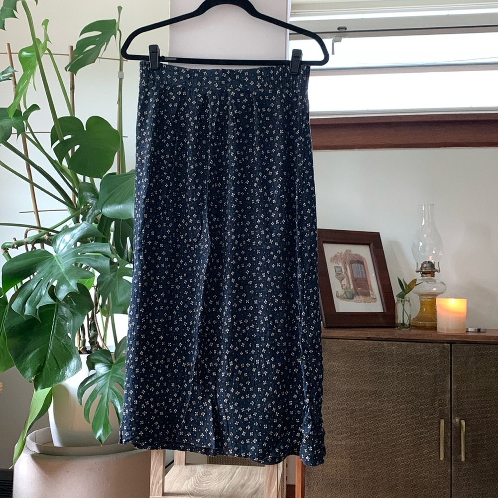 Blue Floral Skirt